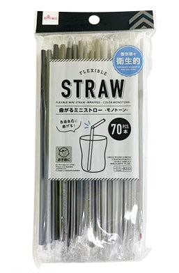 Bendable Mini Straws (Monotone, 70 Pieces, Clear Bag)