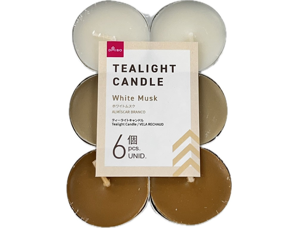 Tea Light Candles (6 pieces, White Musk)