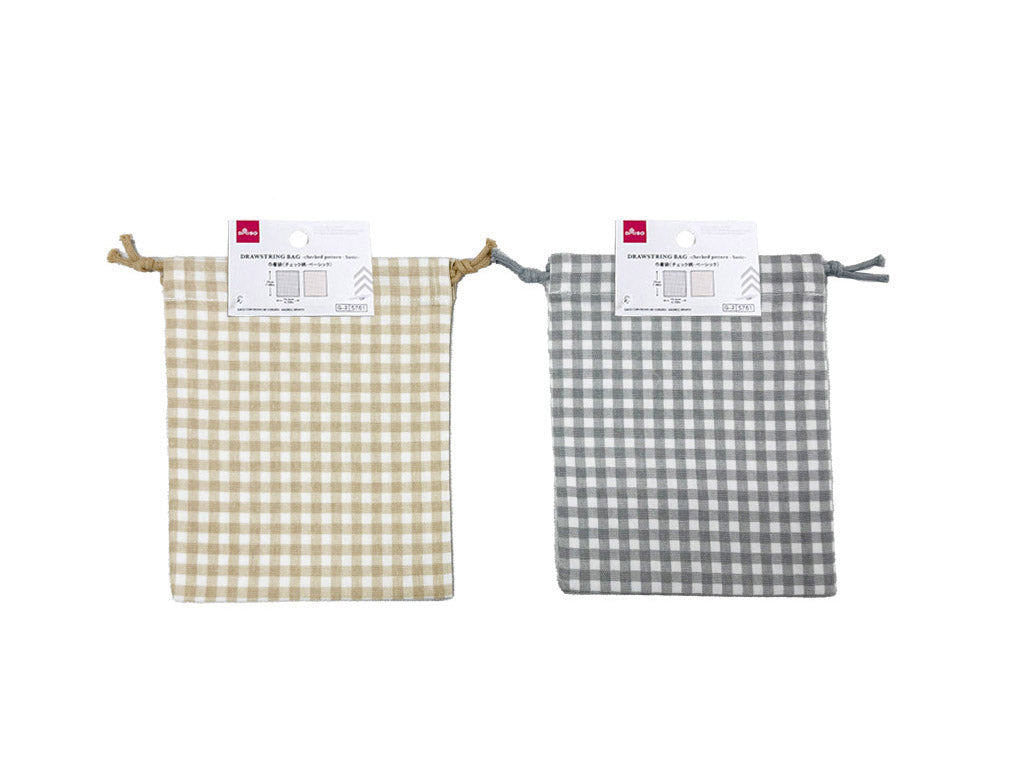 Drawstring Bag (Check Pattern - Basic)