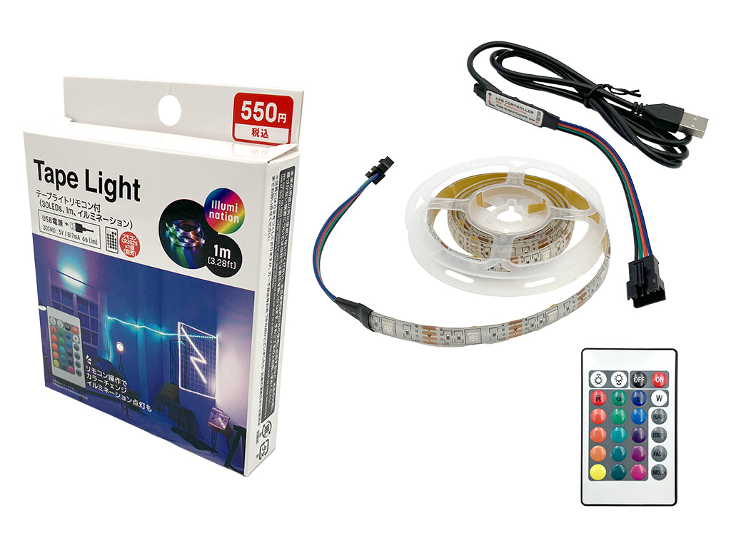 Tape Light with Remote (30 LEDs, Illumination)
