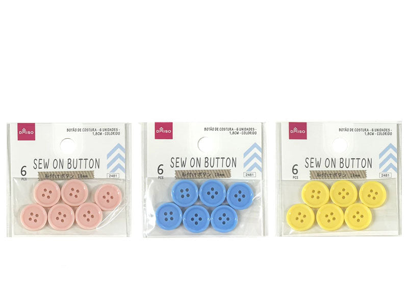 Sew-On Buttons (6 Pieces, Color)