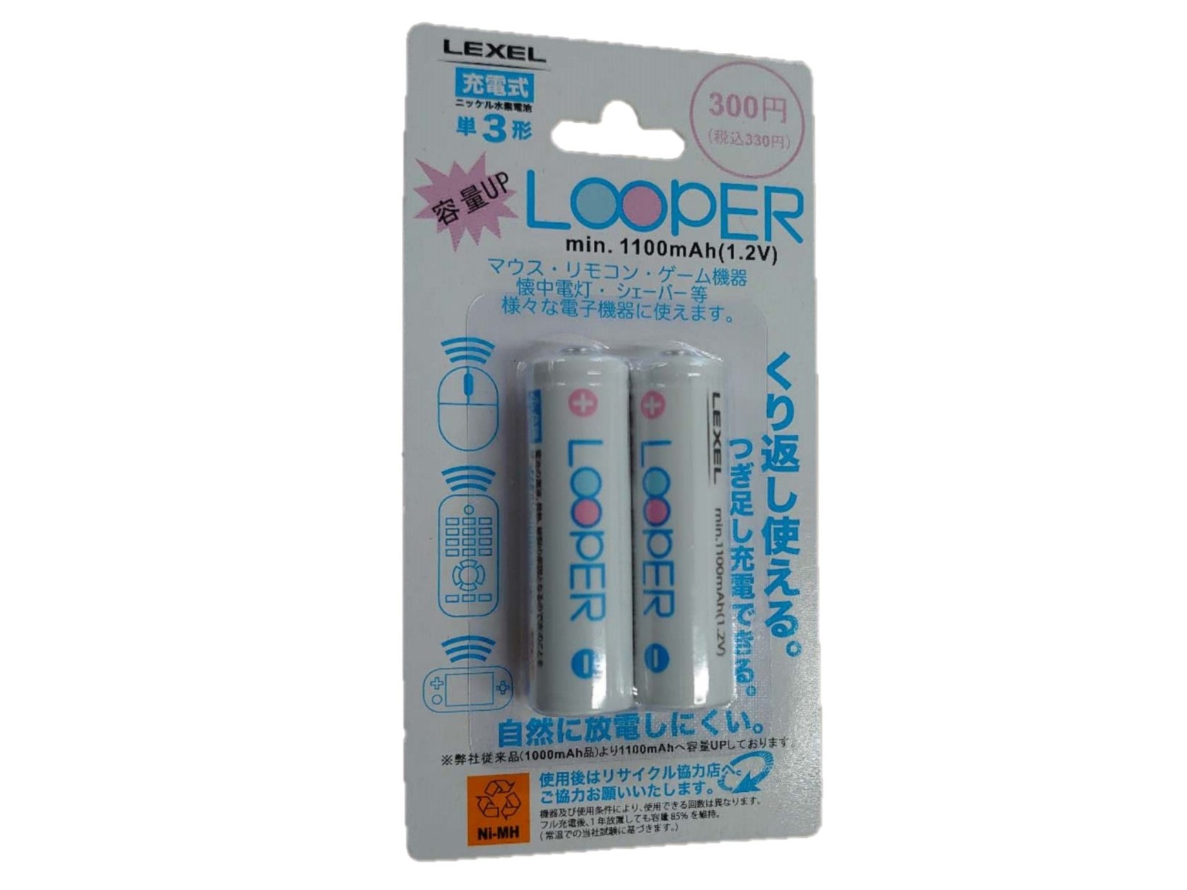 AA Rechargeable Nickel-Metal Hydride Battery (LOOPER, 2-Pack)