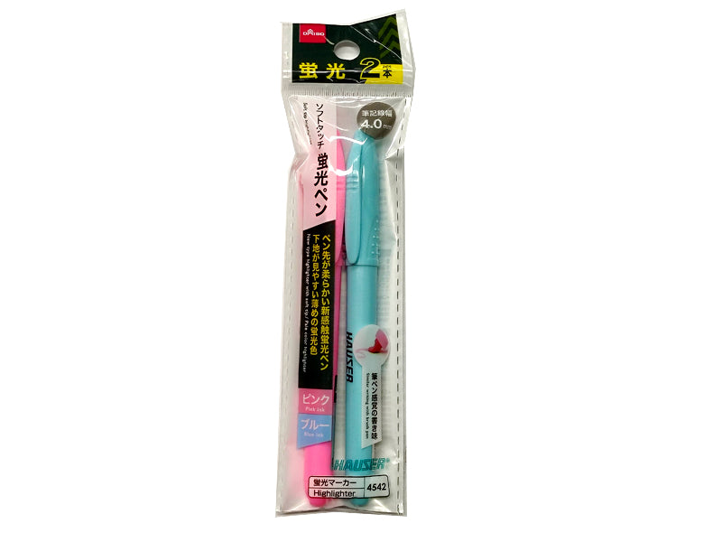 Soft Touch Fluorescent Pen (Pink/Blue, 2-pack)
