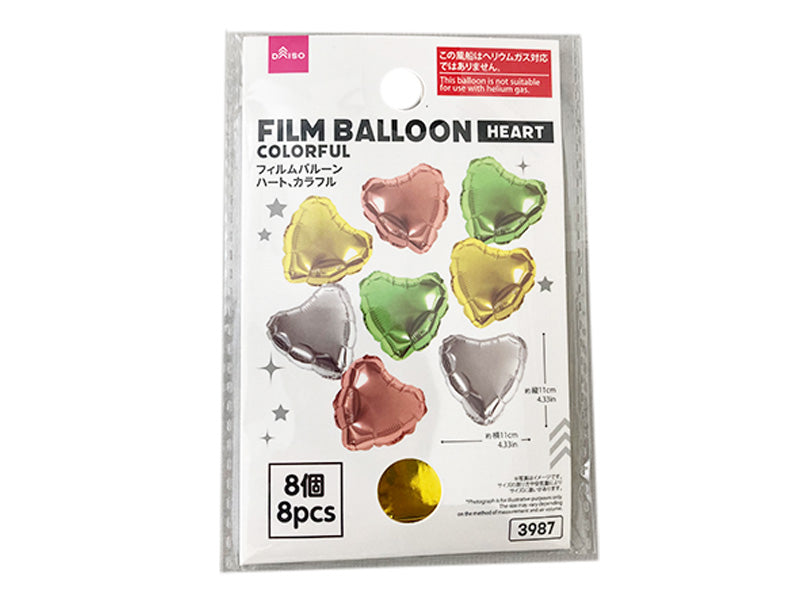 Film Balloon (Heart, Colorful, 8 Pieces)