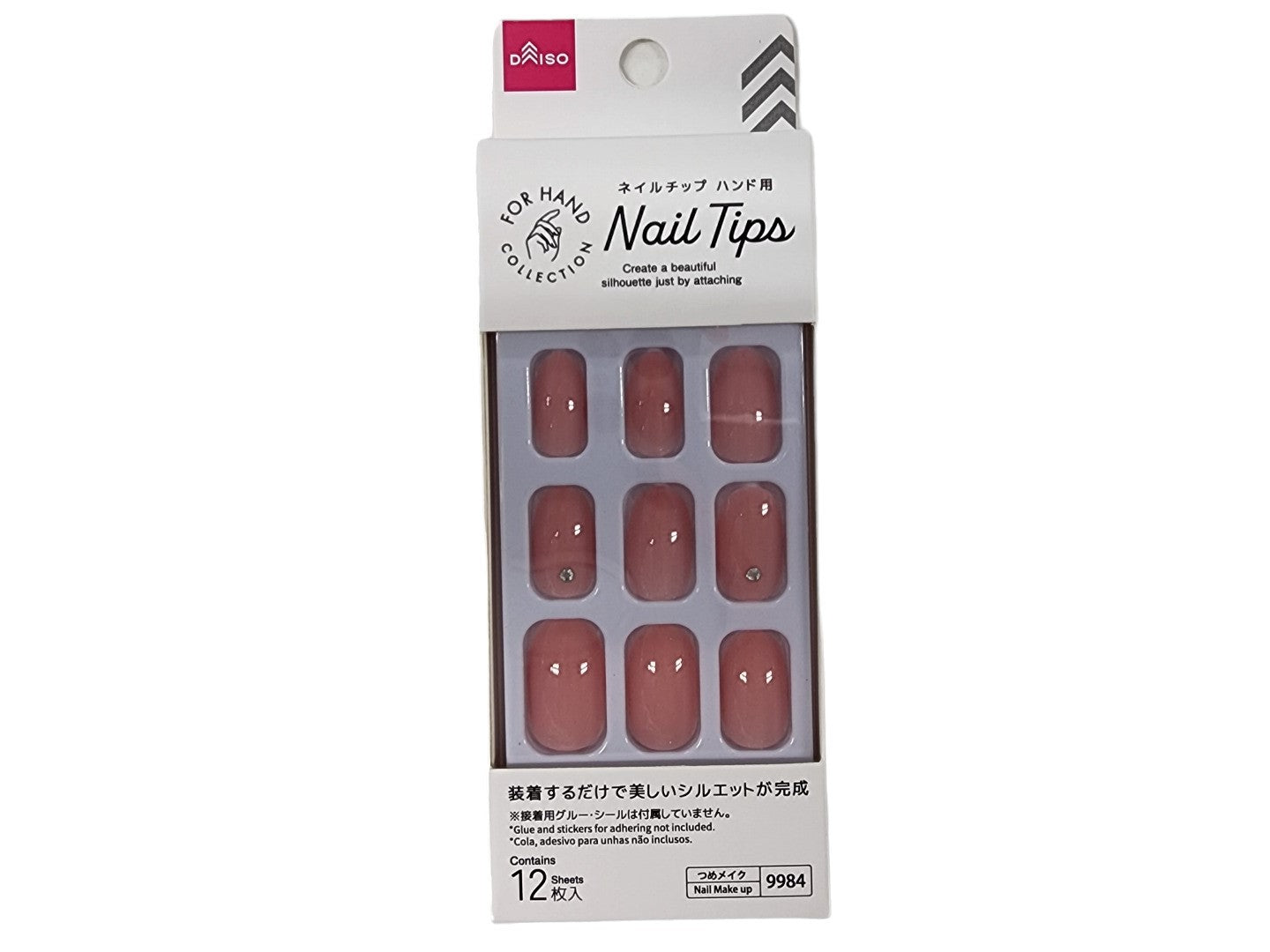 Nail Tips (Hand, Clear Stone Baby Pink)
