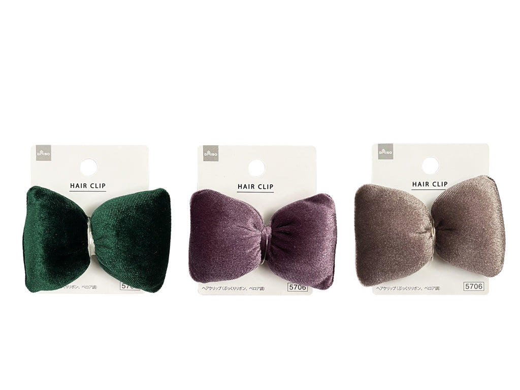 Hair Clip (Puffy Ribbon, Velvet Style)