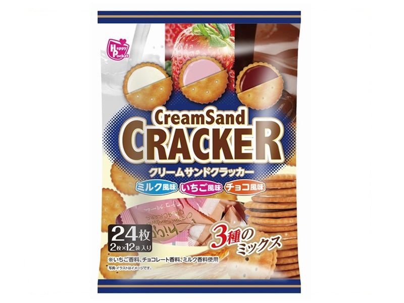 Happy Pocket Cream Sandwich Crackers 2 Pieces x 12 Bags