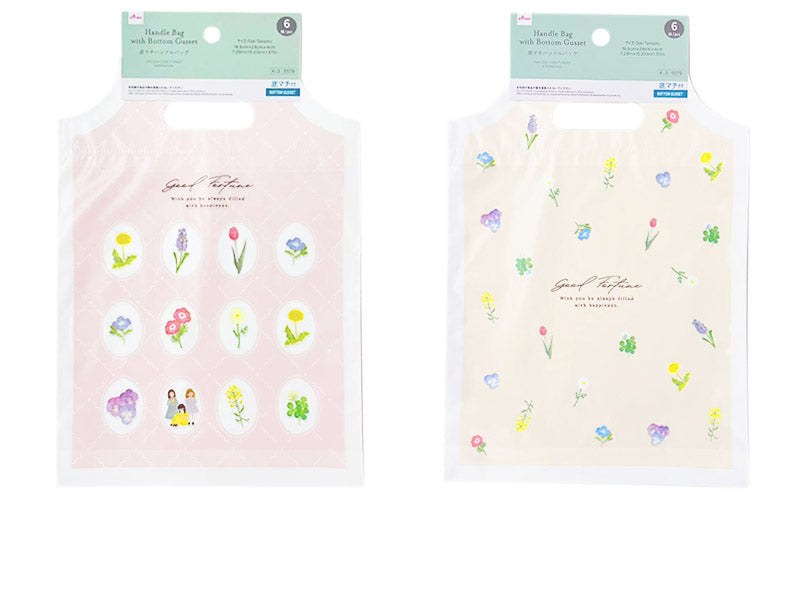 Bottom Gusset Handle Bag (Spring Flowers, 6 Pieces)