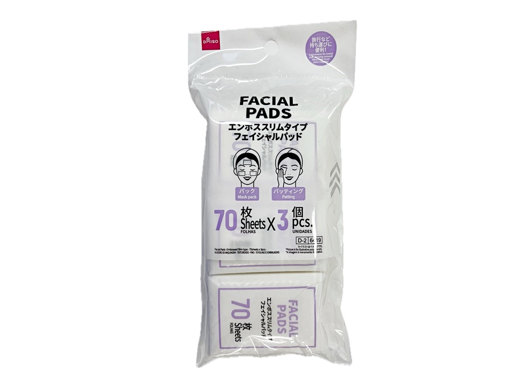 Facial Pads (Embossed, Slim Type, 70 Sheets x 3 Packs)