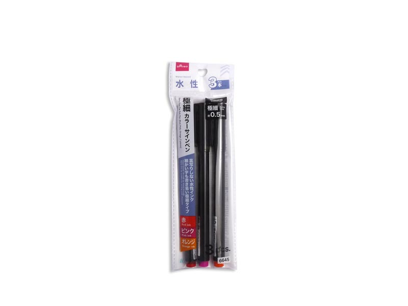 Ultra-Fine Color Sign Pens (Red, Pink, Orange, 3 pcs)