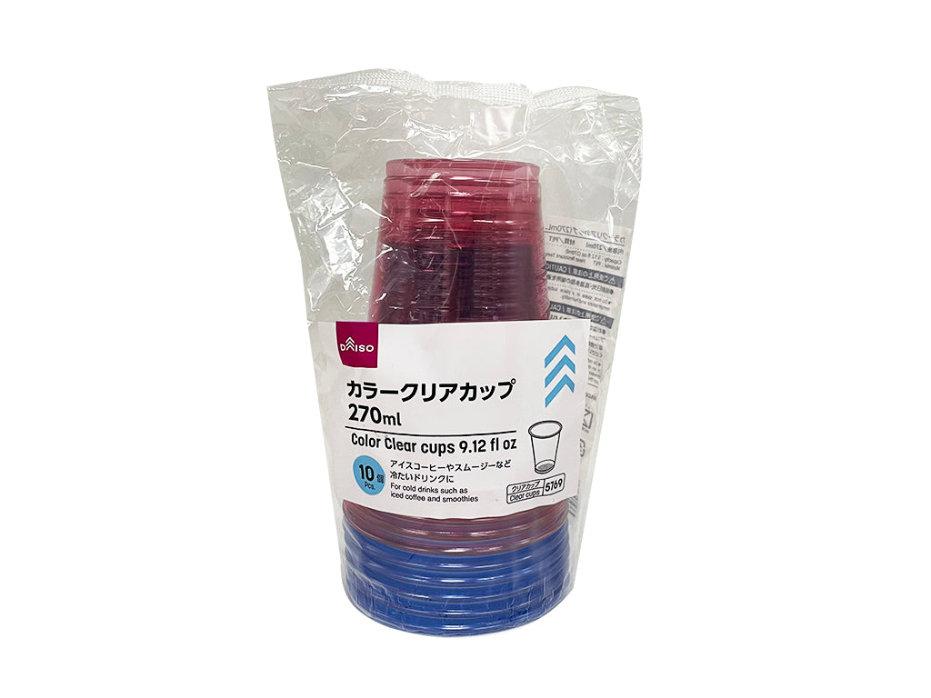 Color Clear Cups (10 pcs)