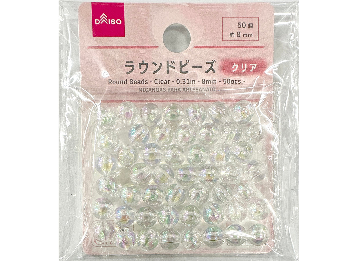 Round Beads (Clear, 50 Pieces)