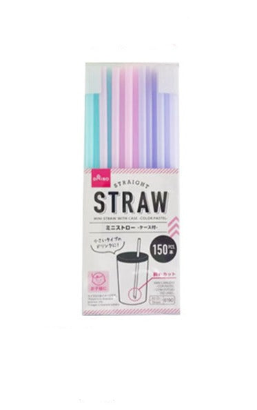 Mini Straws (Pastel, Case Included, 150 Pieces)