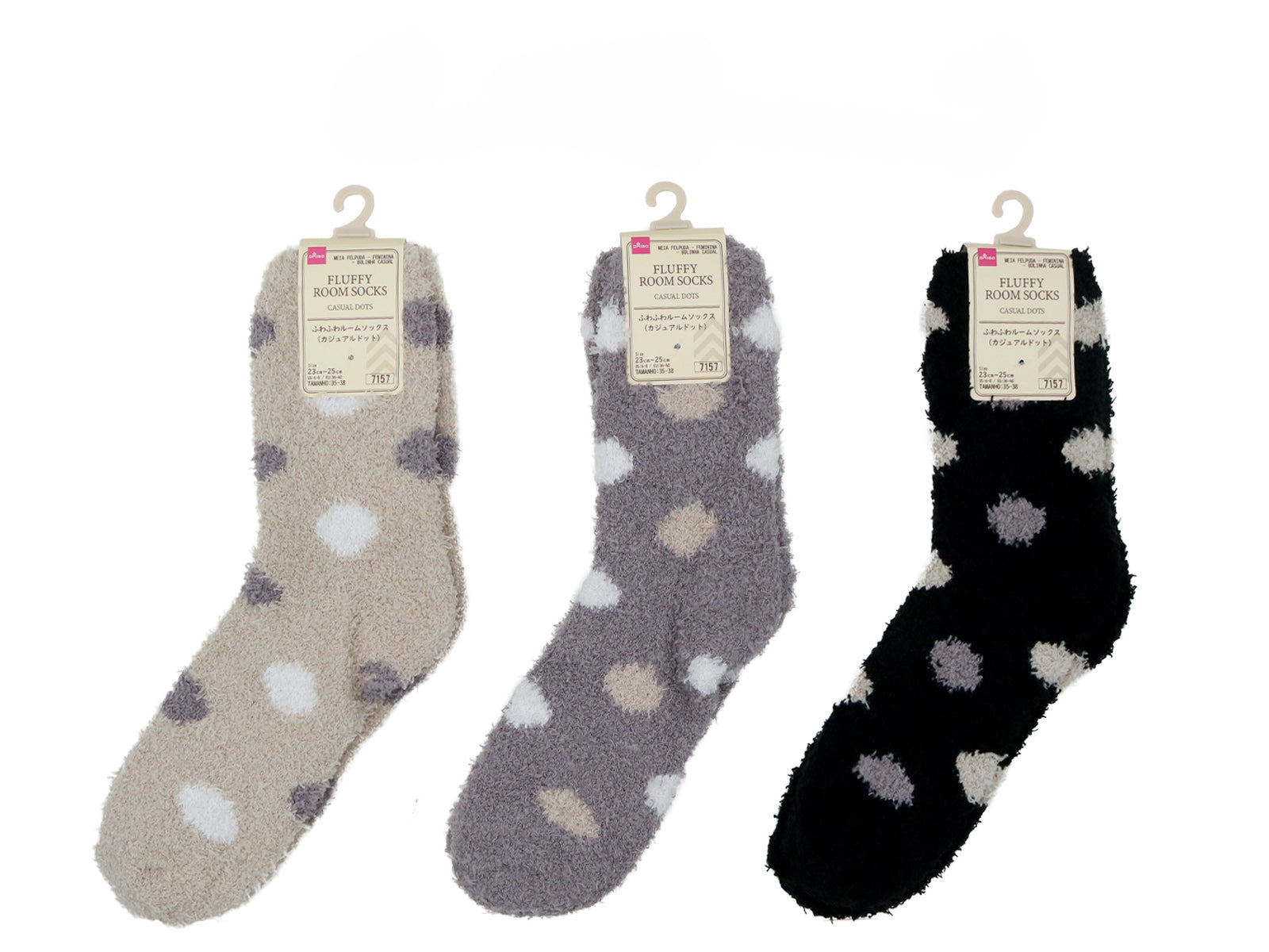 Fluffy Room Socks (Women's, Casual Dot)