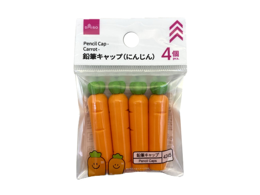Pencil Caps (Carrot, 4 Pieces)