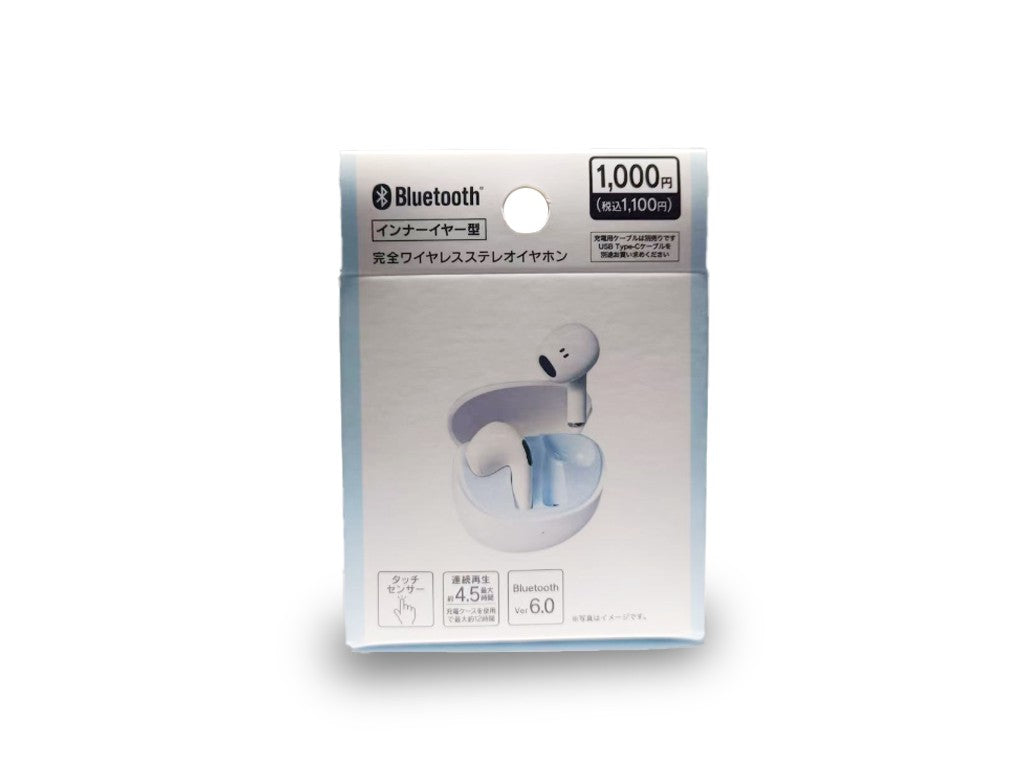Inner Ear Type True Wireless Stereo Earphones (White & Blue)
