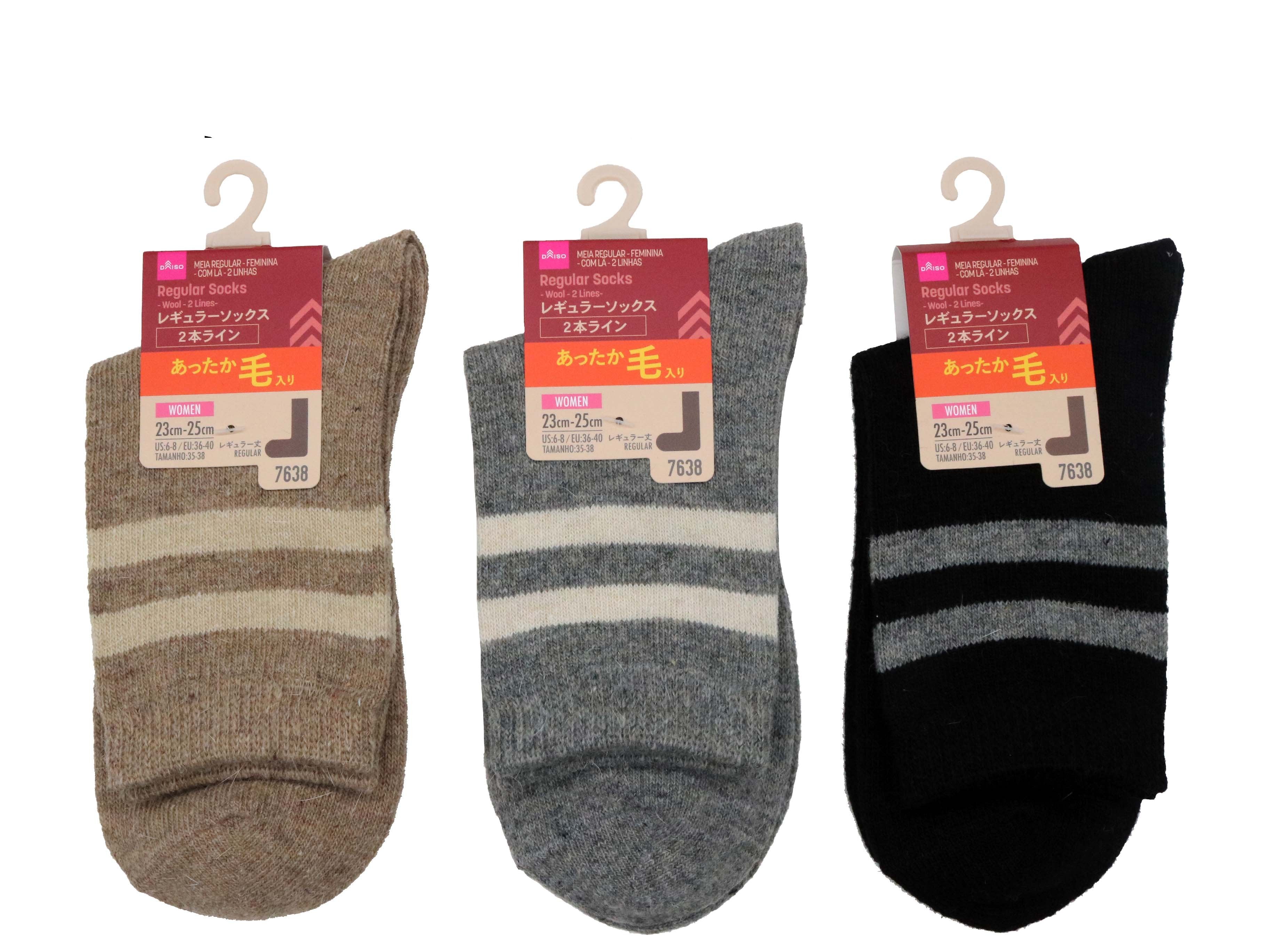 Regular Socks (Women's, Wool Blend, Two-Line)