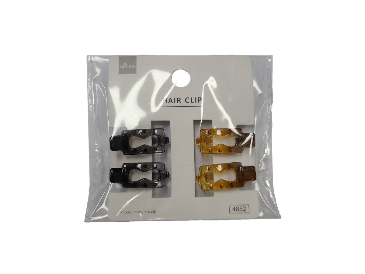 Simple Mini Hair Clips (4 Pieces)