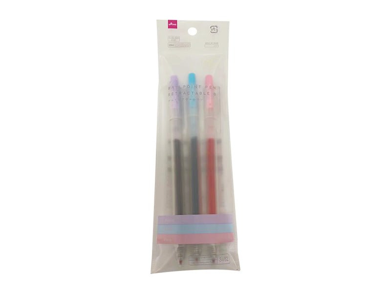 Gel Ink Ballpoint Pen (Knock Type, B, 3 Pieces)