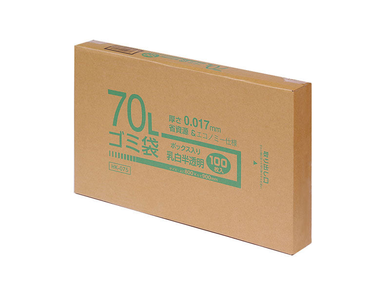 Boxed Trash Bags (Milky Semi-Transparent, 100 Sheets, HK-075)