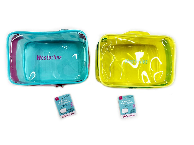 Gusseted Pouch (With Handle, Yellow, Light Blue)