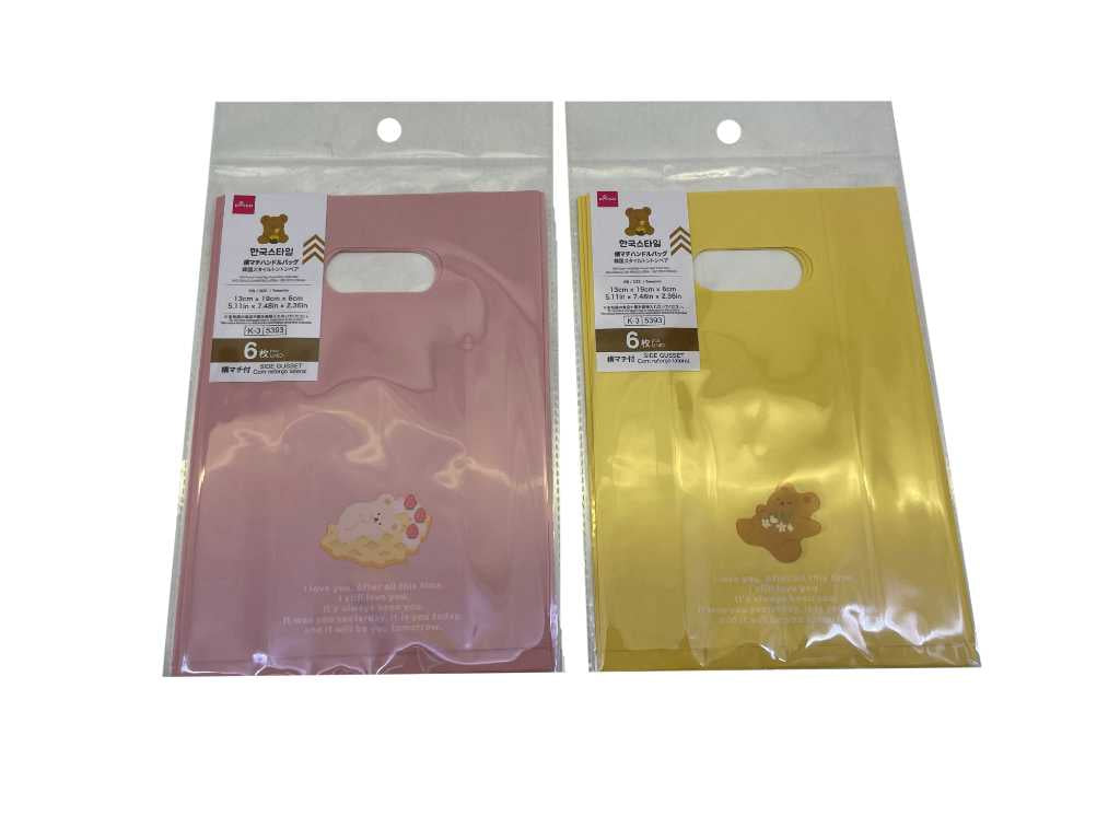 Side Gusset Handle Bag (Korean Style Tonton Bear, 6 Pieces)
