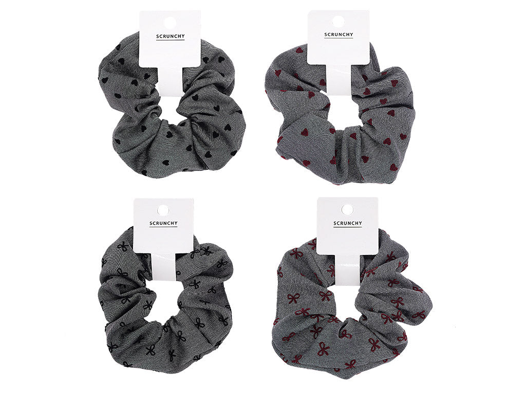 Denim-Style Chouchou (Ribbon, Heart)