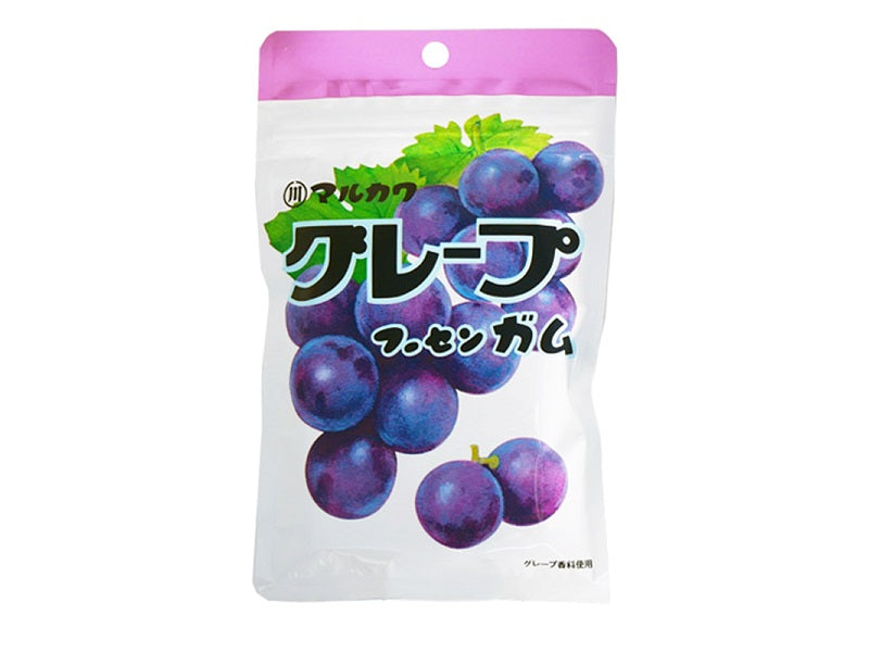 Marukawa Grape Bubble Gum in Resealable Bag 47g
