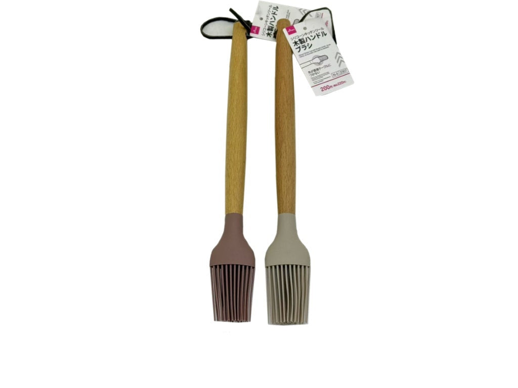 Wooden Handle Silicone Kitchen Tool (Brush)