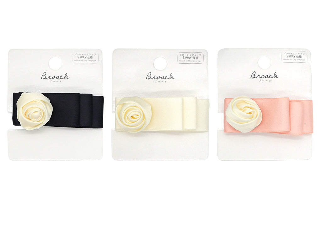 Brooch (Satin Rose, Ribbon)