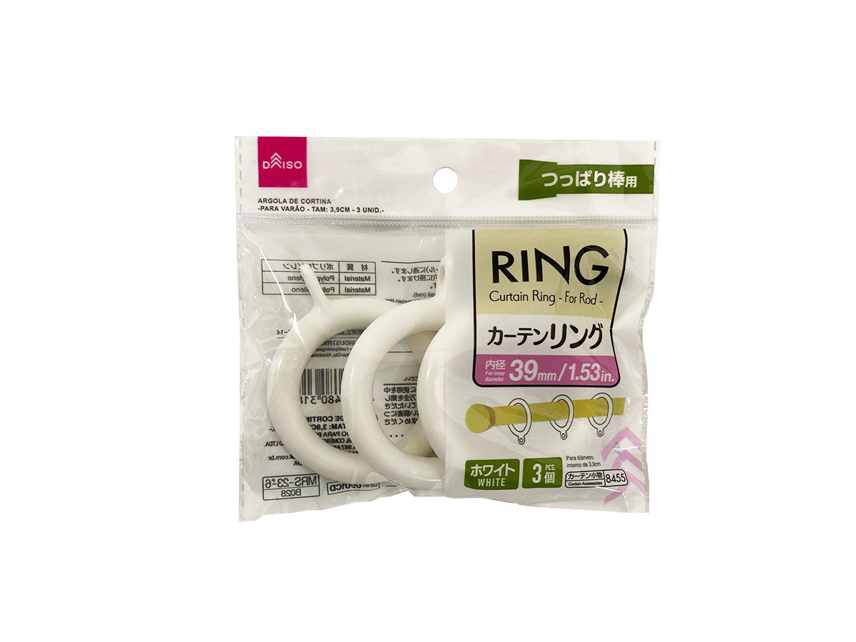 Curtain Rings (White, Pole Type, for 39mm, Set of 3)