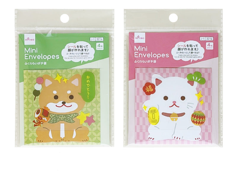 Fukuwarai Pochi Bag (With Stickers, 4 Pieces)