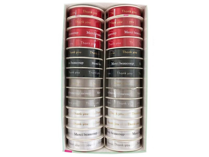 Single-Sided Satin Ribbon (Basic Color, Text Included)