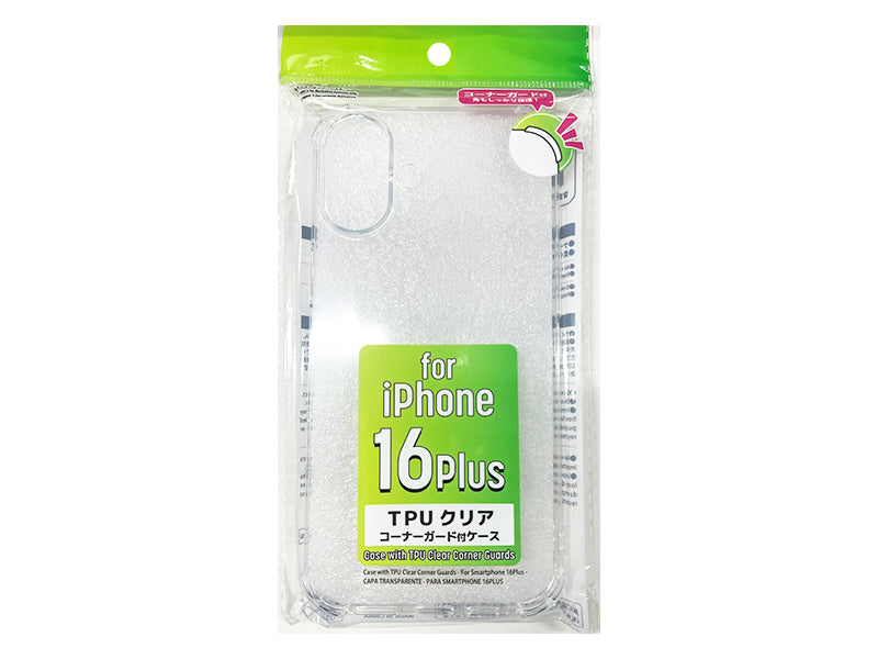 TPU Clear Corner Guard Case for iPhone 16 Plus