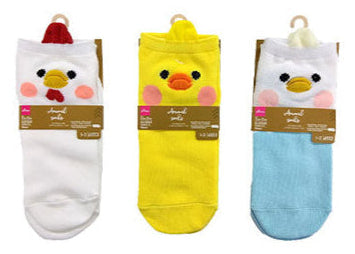 Animal Socks (Short Length, Chicken, Chick, Parakeet)