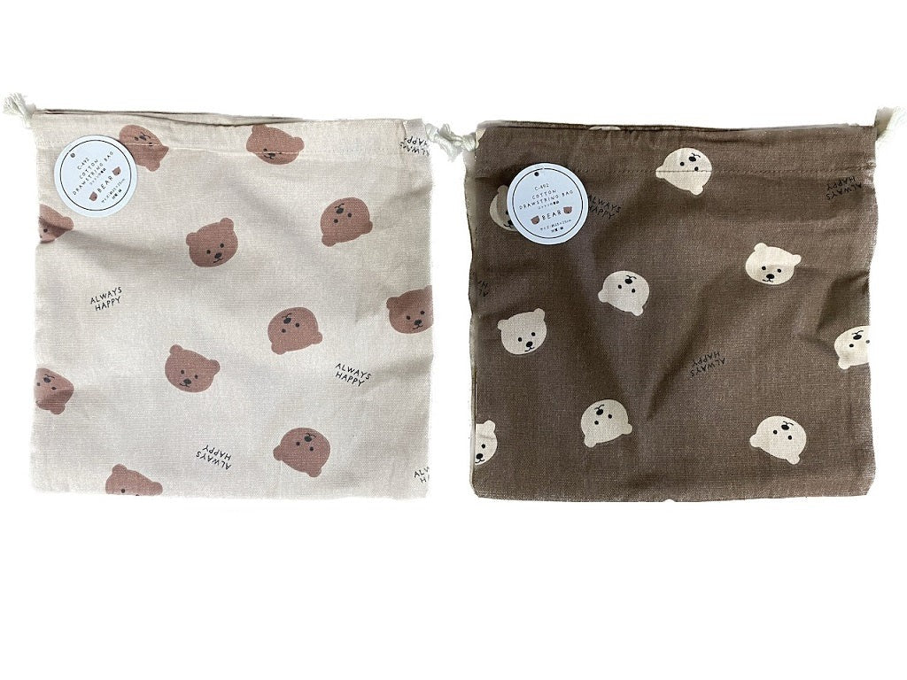 Cotton Drawstring Bag (Bear)