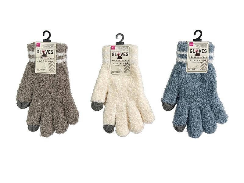 Fluffy Touch Gloves (Line, Two Touch Fingers)