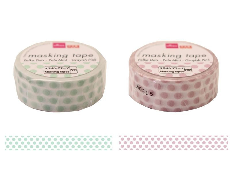 Masking Tape (Dot, Pale Mint, Grayish Pink)