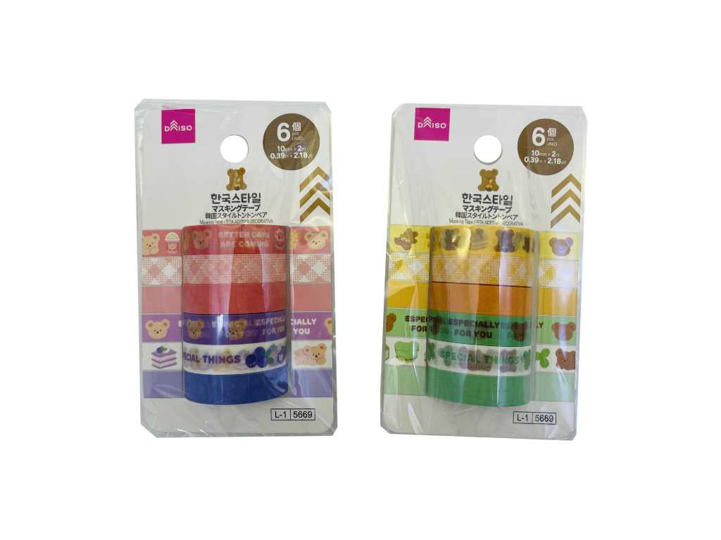 Masking Tape (Korean Style Tonton Bear, 6 pieces)