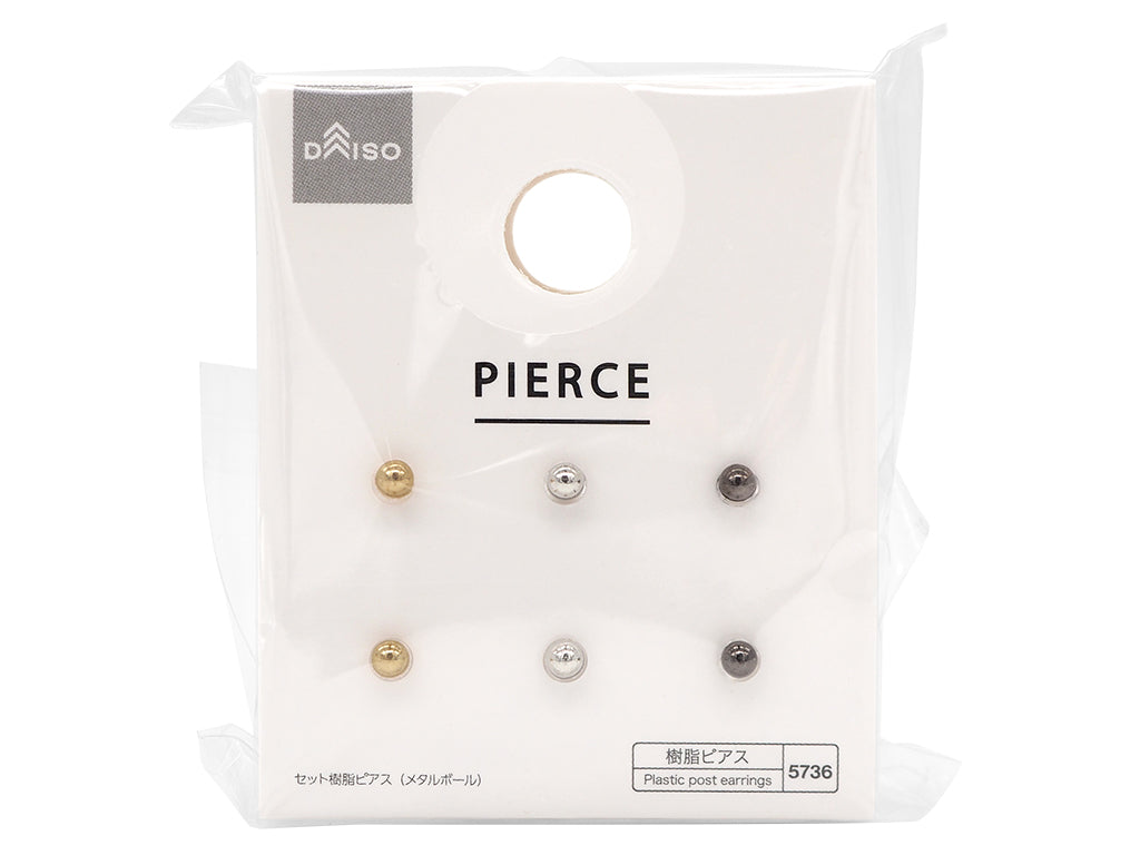 Set of Resin Earrings (Metal Ball)