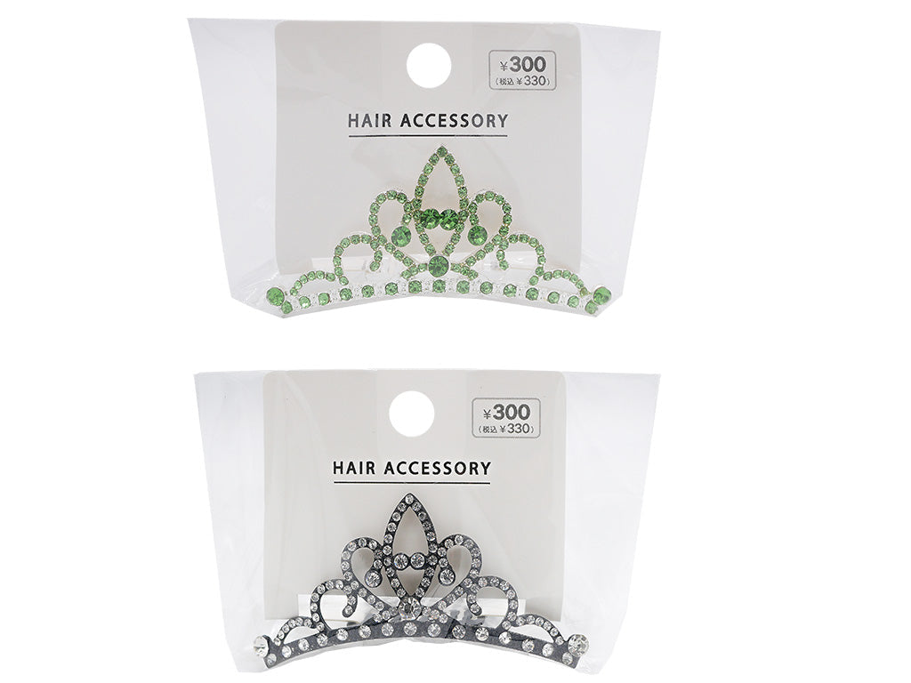 Tiara Comb (Leaf, Green, Black)