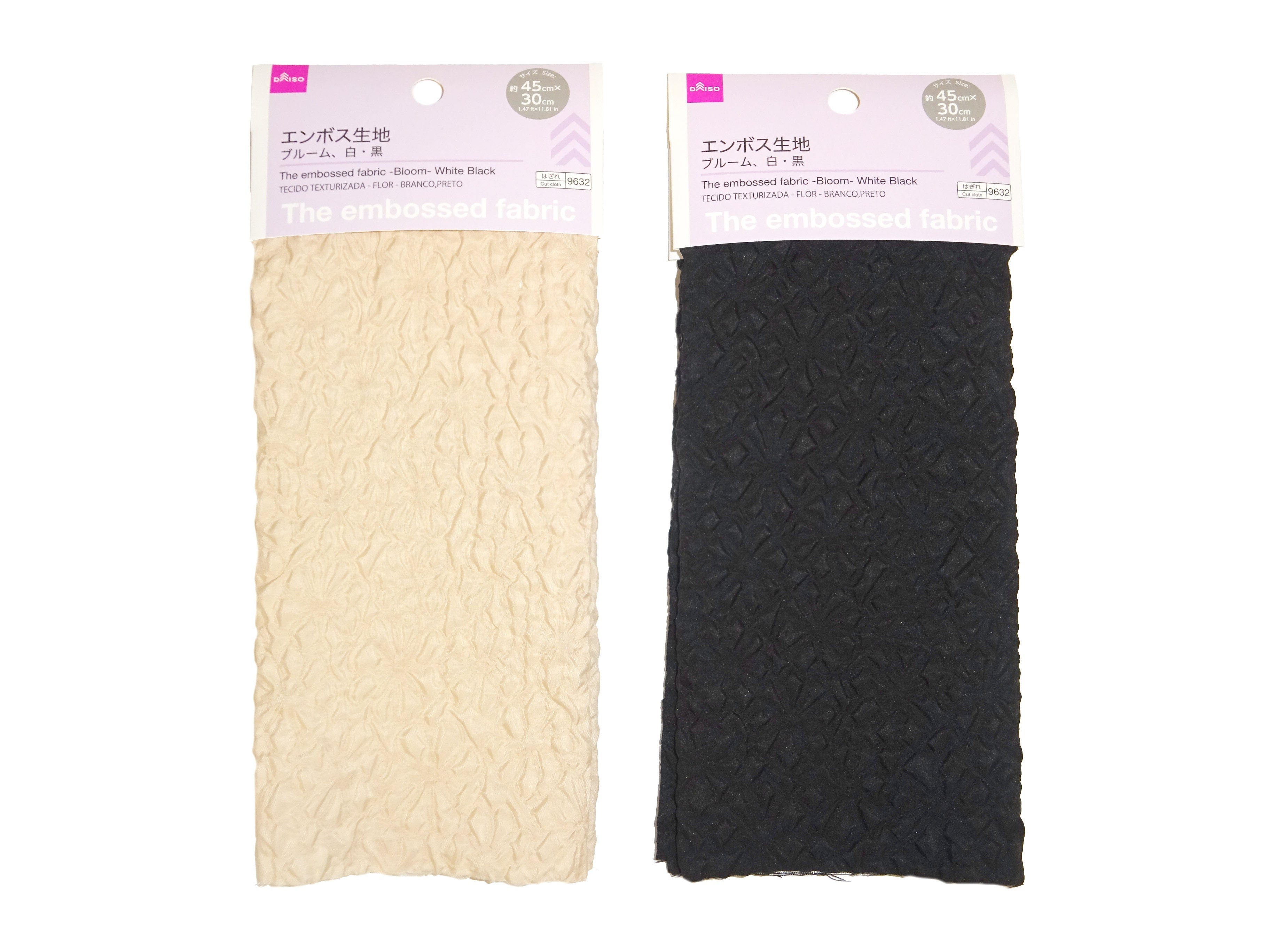 Embossed Fabric (Bloom, White & Black)