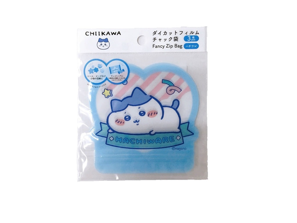 Die-Cut Film Zipper Bags 3P Chikawa Hachiware