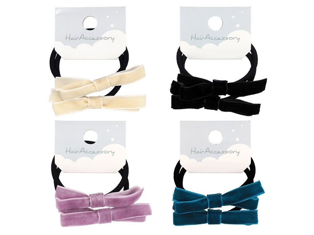 Hair Pony Set (Ribbon, Velour Style)