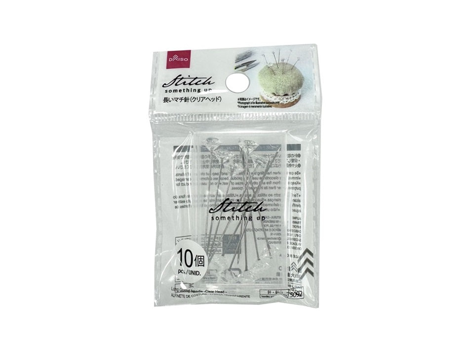 Long Dress Pins (Clear Head, 10 Pieces)