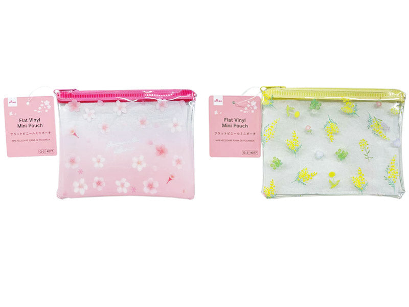 Flat Vinyl Mini Pouch (Sakura, Mimosa)