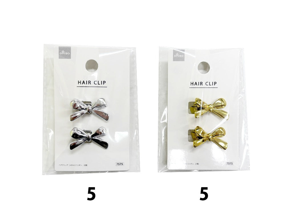 Metal Mini Ribbon Hair Clips (2 Pieces)