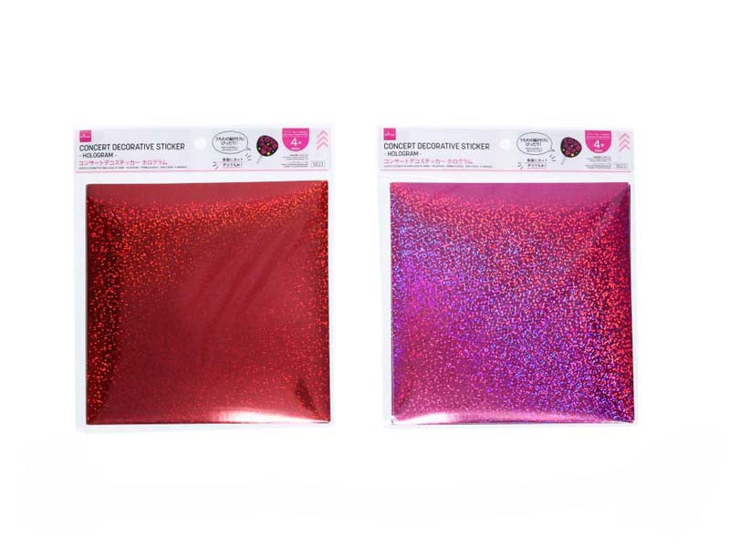 Concert Deco Sticker (Hologram, Red & Pink, 4 Pieces)