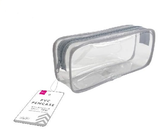 Vinyl Pen Case (Gray, with Gusset)