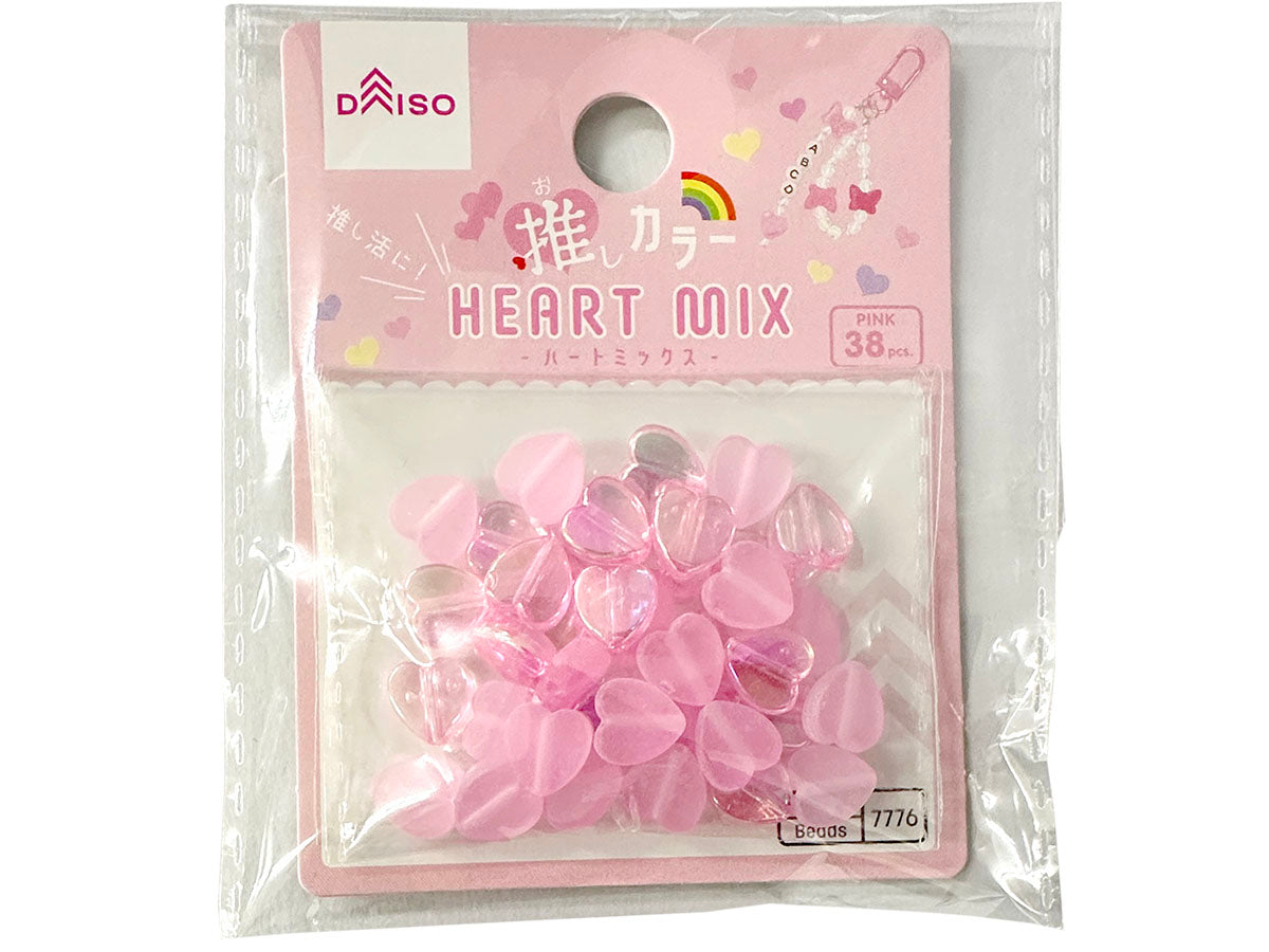 Heart Bead Mix (Favorite Color, Pink, 38 Pieces)